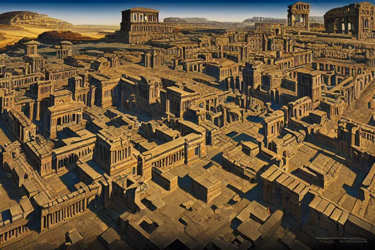 Image similar to an ancient roman city, by paolo eleuteri serpieri and tomer hanuka and chesley bonestell and daniel merriam and tomokazu matsuyama, clearly defined outlines, unreal engine, high resolution render, featured on artstation, octane, 8 k, highly intricate details, vivid colors