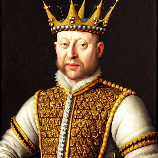 Prompt: portrait of Cockroach with crown, the new king of Great Britain, a renaissance matte painting