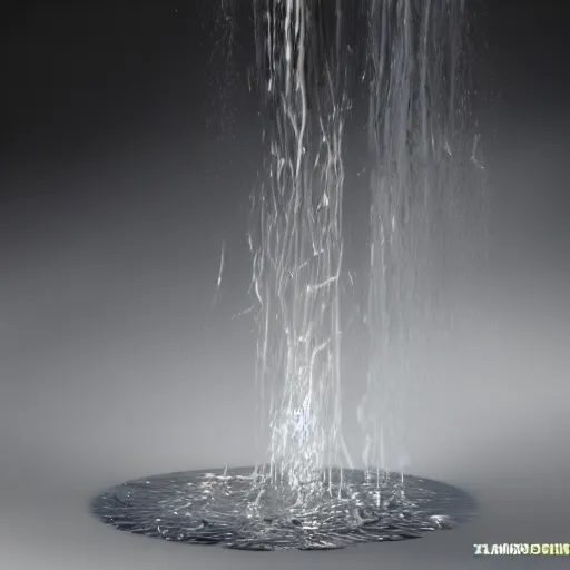 Image similar to cgi liquid drop falling fast metal liquid