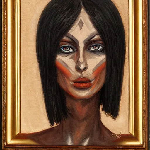 Prompt: portrait of a female dark elf dressed in rags, oil painting