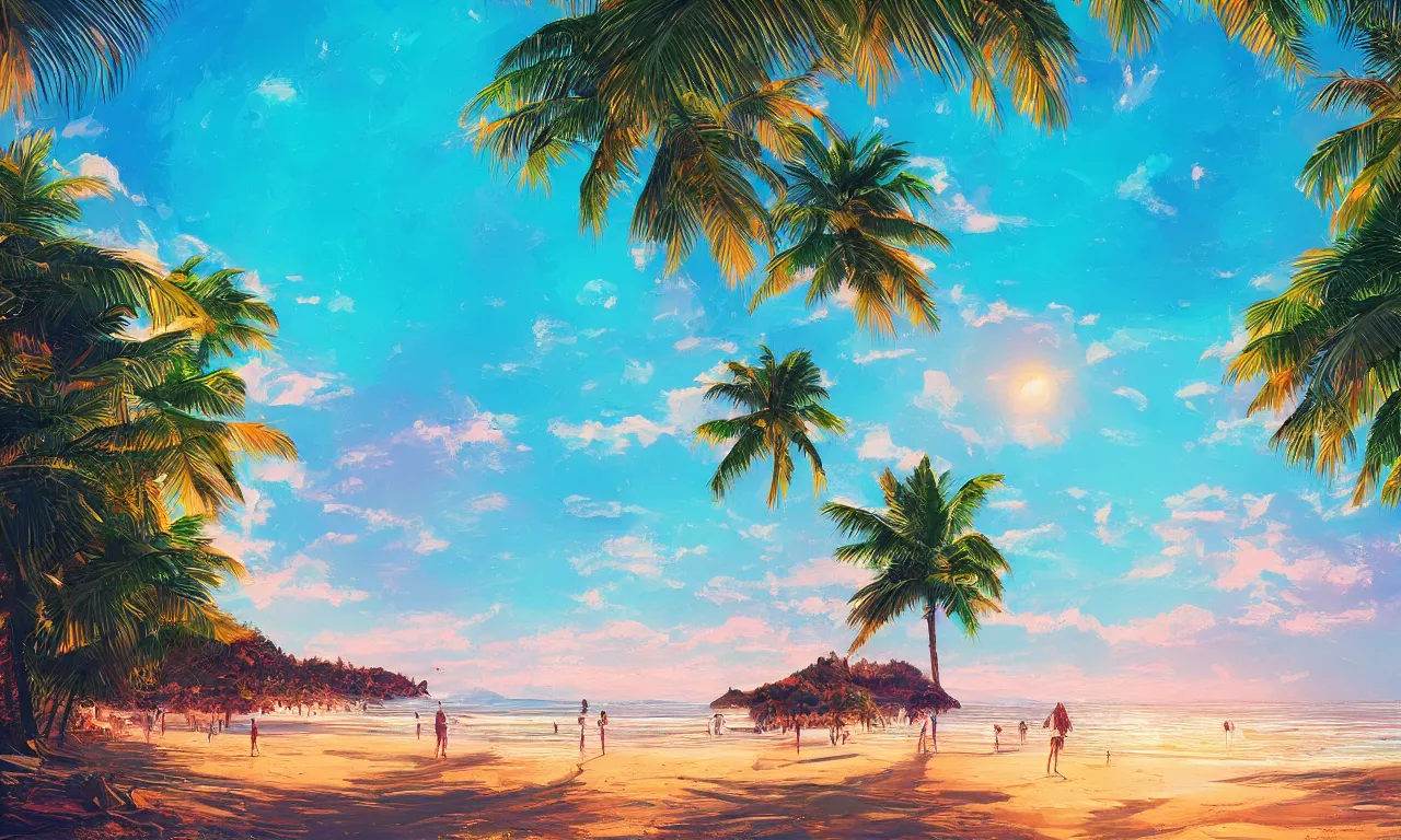 Image similar to paradise beach by alena aenami artworks in 4 k