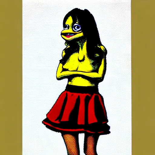 Image similar to pepe in a short skirt