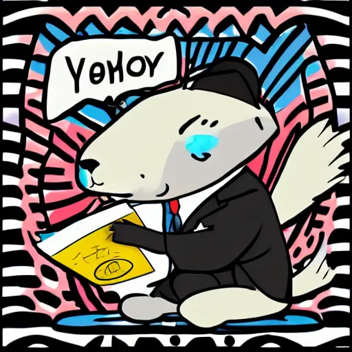Prompt: a cute marmot in a tuxedo, digital art, comic book style