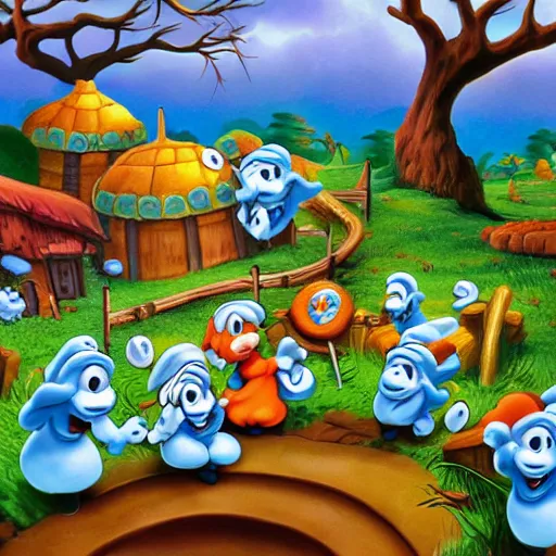 Pouco Smurfs azul, Smurf foto de stock editorial. Imagem de paisagem -  134599263