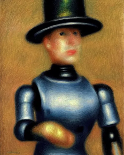 Image similar to portrait of a robot, in the style of Pierre-Auguste Renoir