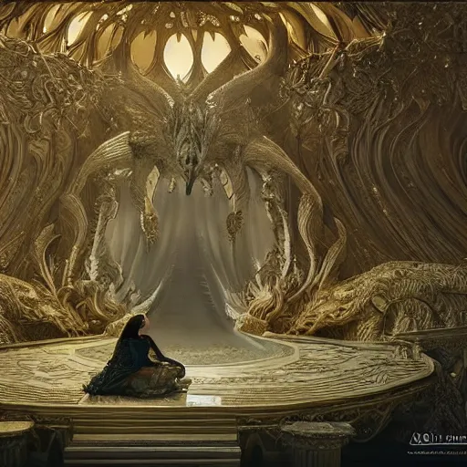 Prompt: neverending story palace, ultra realistic, concept art, intricate details, serious, highly detailed, photorealistic, octane render, 8 k, unreal engine, art by todd mcfarlane and artgerm and greg rutkowski and alphonse mucha