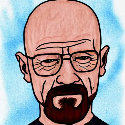 Prompt: picture of Walter White drawn by a 6-year-old