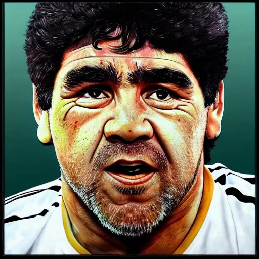 Image similar to diego armando maradona by mark brooks, hd, hyper detailed, 4 k - h 6 4 0