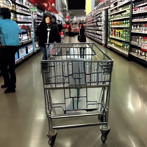 Image similar to t 1 0 0 0 in liquid metal form grocery shopping