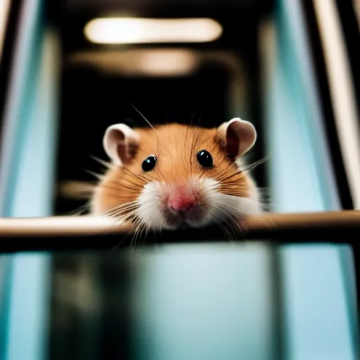 Image similar to photo of a hamster inside a metro train, various poses, unedited, soft light, sharp focus, 8 k