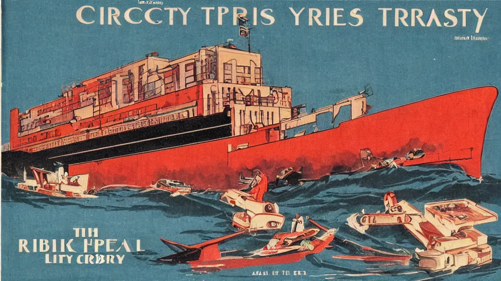 Image similar to art deco bibliographical the very crispest, neatest tanker