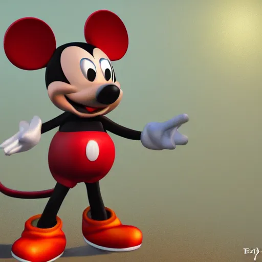 Image similar to 9 0 year old micky mouse, realistic, unreal engine, trending on art station,