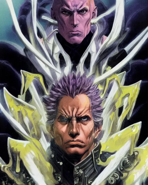 Image similar to portrait of dio from jojo bizzare adventure painted by hirohiko araki and wayne barlowe and greg rutkowski