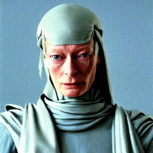 Image similar to tilda swinton as a bene gesserit from dune