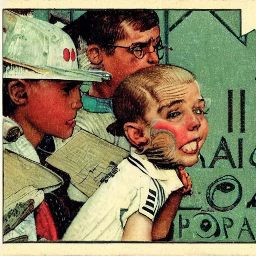 Image similar to São Paulo Posrtcard, art by Norman Rockwell