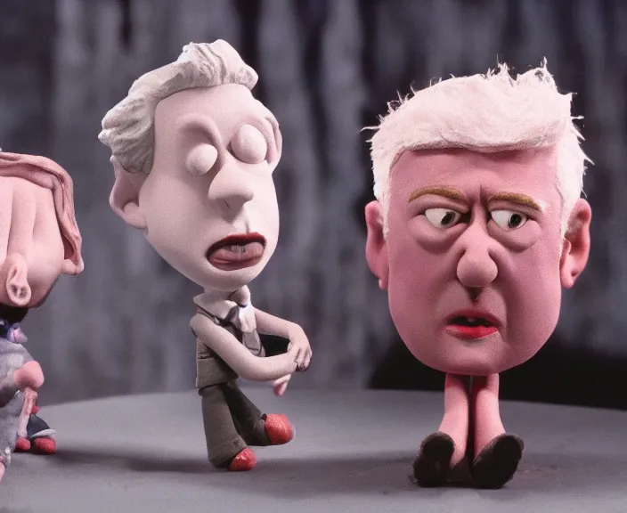 Prompt: a still of david lynch in a claymation movie by tim burton, 4 k, hi - res