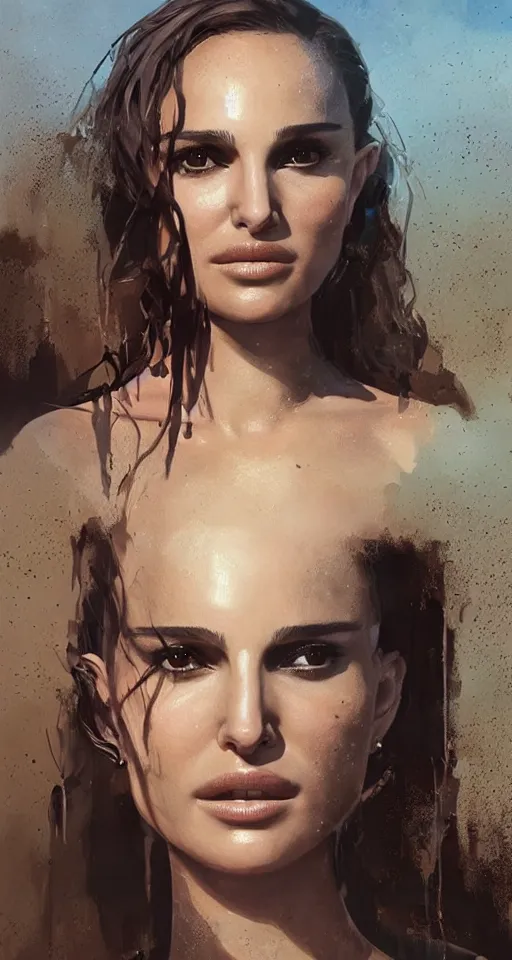 Image similar to Natalie Portman in marrakech Next to the pool, portrait,digital art,ultra realistic,ultra detailed,art by greg rutkowski