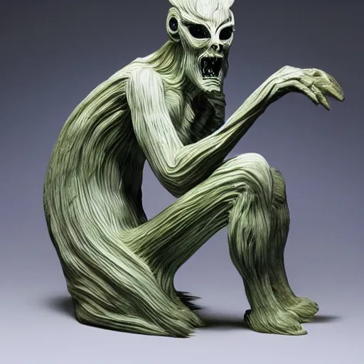 Prompt: mythical creepy creature made by rene lalique