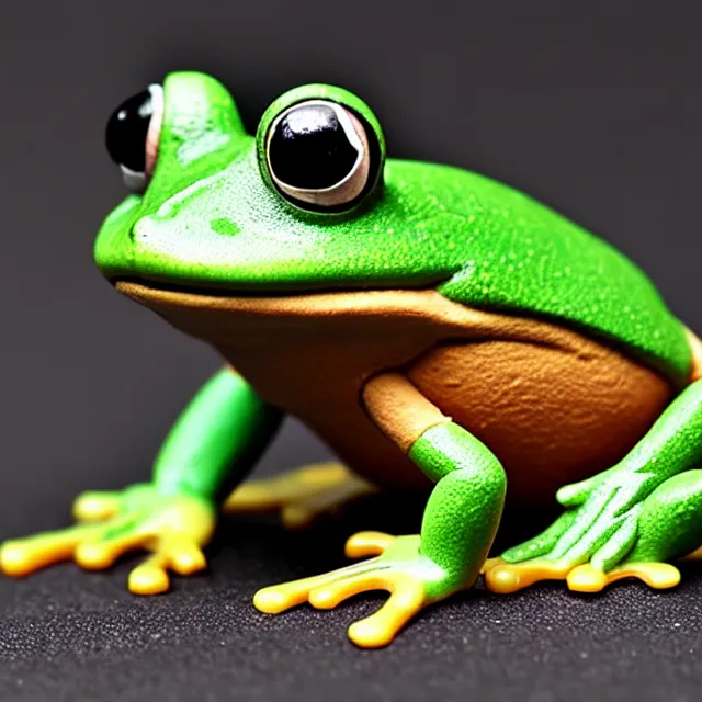 Image similar to A breyer figurine of a frog, toy photography