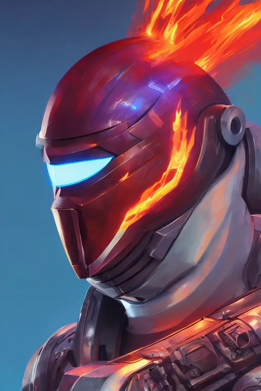 Image similar to epic mask helmet robot ninja portrait stylized as fornite style game design fanart by concept artist gervasio canda, behance hd by jesper ejsing, by rhads, makoto shinkai and lois van baarle, ilya kuvshinov, rossdraws global illumination radiating a glowing aura global illumination ray tracing hdr render in unreal engine 5