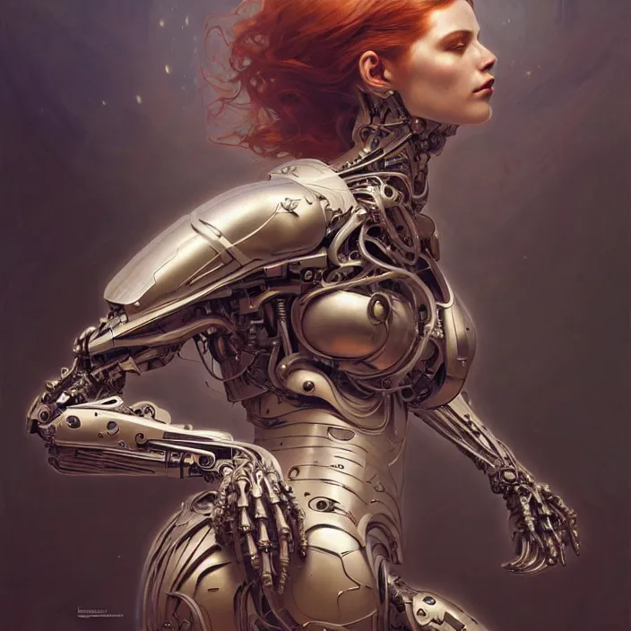 Image similar to organic cyborg, berserker, diffuse lighting, fantasy, intricate, elegant, highly detailed, lifelike, photorealistic, digital painting, artstation, illustration, concept art, smooth, sharp focus, art by John Collier and Albert Aublet and Krenz Cushart and Artem Demura and Alphonse Mucha