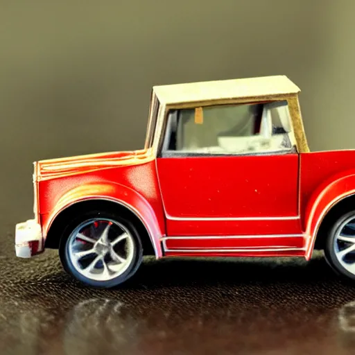 Prompt: a matchbox car from 1980 red