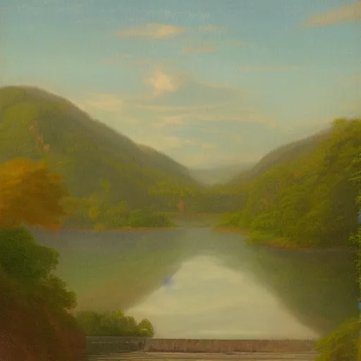 Prompt: portrait of Google Maps, in the style of the Hudson River School