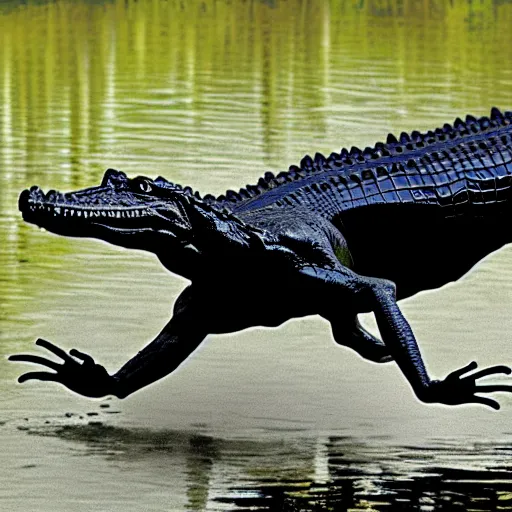 Image similar to Photomorph that fuses a crocodile with a crow