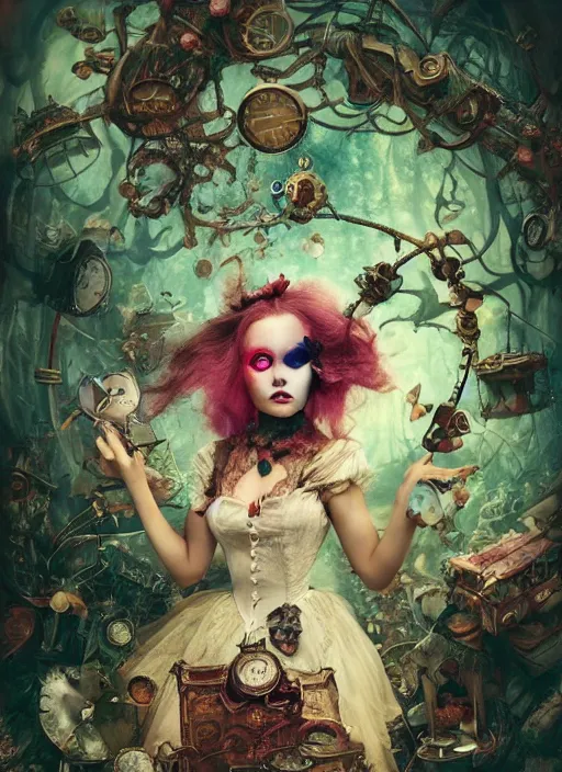 alice in wonderland, steampunk googles, highly | Stable Diffusion | OpenArt