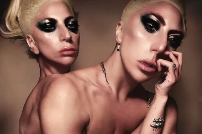 Prompt: lady gaga by steven klein, nick knight, highly realistic. high resolution. highly detailed. dramatic. 8 k. 4 k.