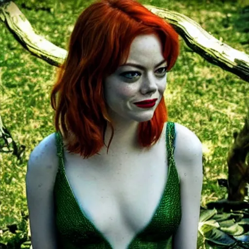 Image similar to emma stone as poison ivy