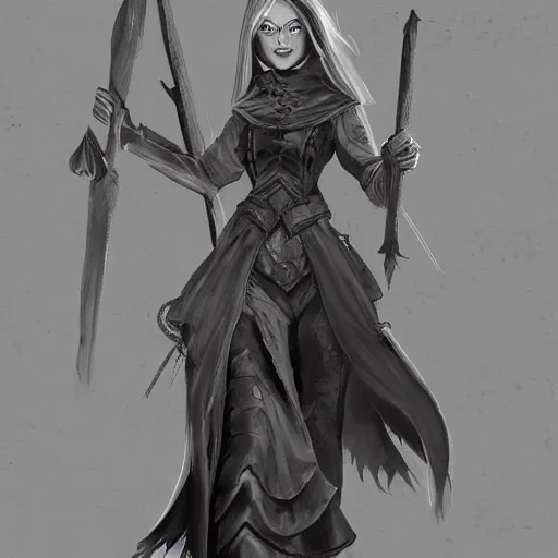 Image similar to medieval witch in grand hall, trending on artstation