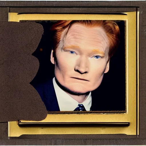 Prompt: conan o'brien, by joseph cornell, collage