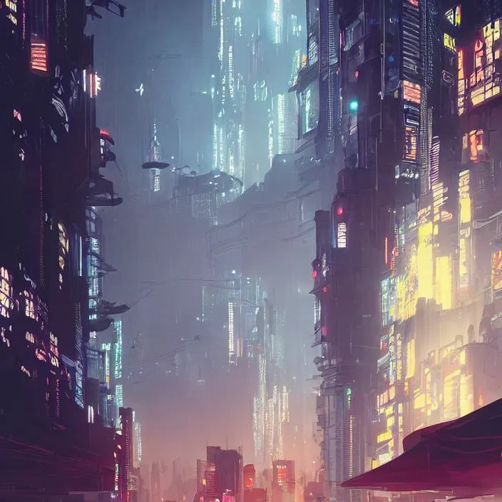 Image similar to noir skyline from cyberpunk thailand of the future, south east asian architecture, oriental, digital art, concept art, by greg rutkowski, by syd mead