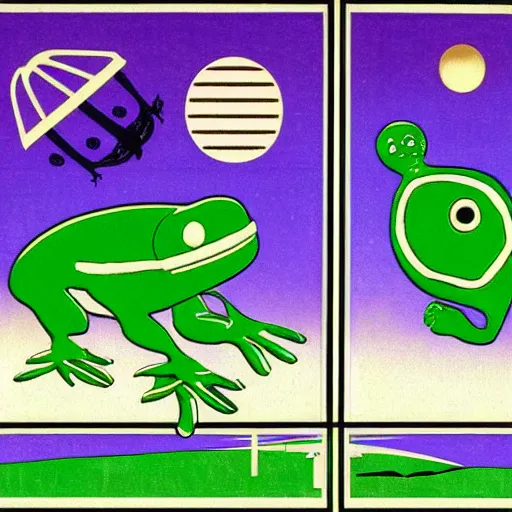 ufo and aliens with pepe the frog beaming up abducting | Stable ...