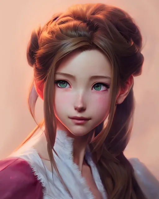 Prompt: character concept art of aerith gainsborough, istinct - fine, key visual, realistic shaded perfect face, fine details by stanley artgerm lau, wlop, rossdraws, james jean, andrei riabovitchev, marc simonetti, sakimichan, and jakub rebelka, trending on artstation