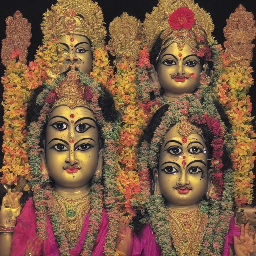 Image similar to faces of all hindu deities combined into one face