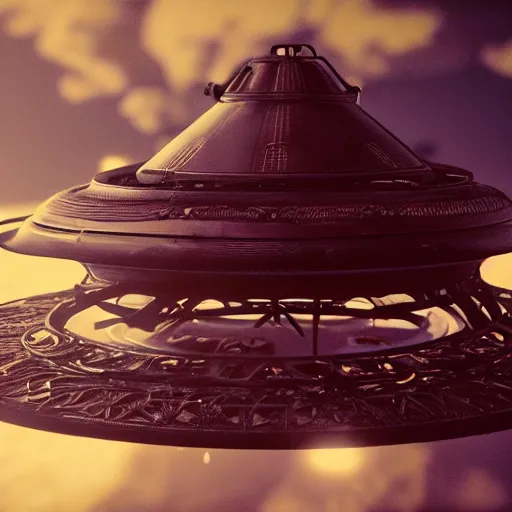 Image similar to leaked top secret footage of an ufo, vintage old shot with an old camera, intricate details, eerie, highly detailed, photorealistic, octane render, 8 k, unreal engine.