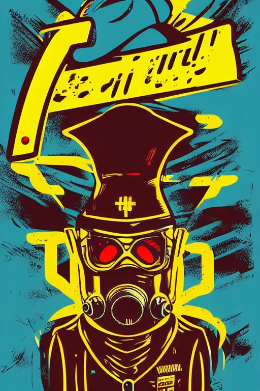 Image similar to fallout 7 6 retro futurist illustration art by butcher billy, sticker, colorful, illustration, highly detailed, simple, smooth and clean vector curves, no jagged lines, vector art, smooth andy warhol style