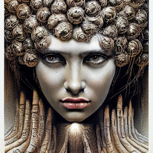 Image similar to Goddess of the golden harvest painting by Dan Hillier and H. R. Giger and Greg Rutkowski, intricate, highly detailed, trending on artstation, artstationHD, artstationHQ, 4k, 8k, sharp, rich vivid colors