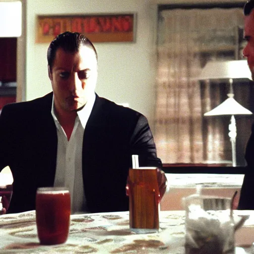 Prompt: chad in an episode of the sopranos ( 1 9 9 9 ), 4 k, cinematic, hbo, screencap, realistic, the sopranos, film footage