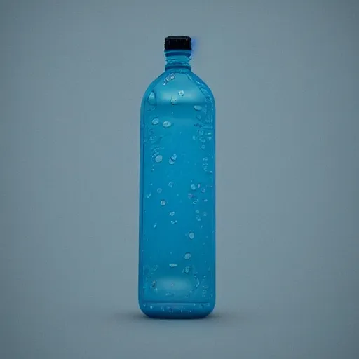 Prompt: An entire world is inside a discarded plastic water bottle, razor shap, ultra detailed, concept art, 4k, octane, ue5