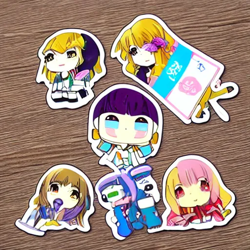 Image similar to kawaii anime sticker, solo,