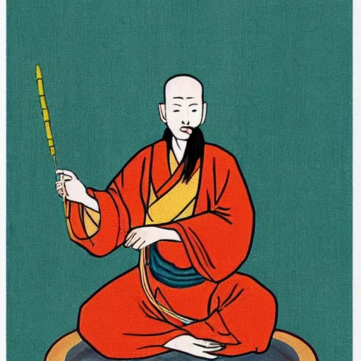 Image similar to beautiful depiction of an ancient taoist monk of china