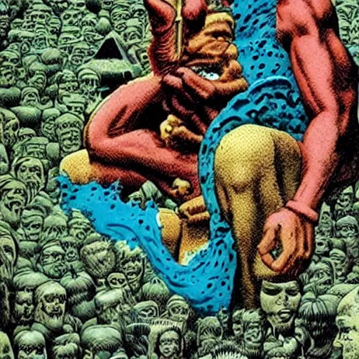 Prompt: highly detailed illustration by Richard Corben