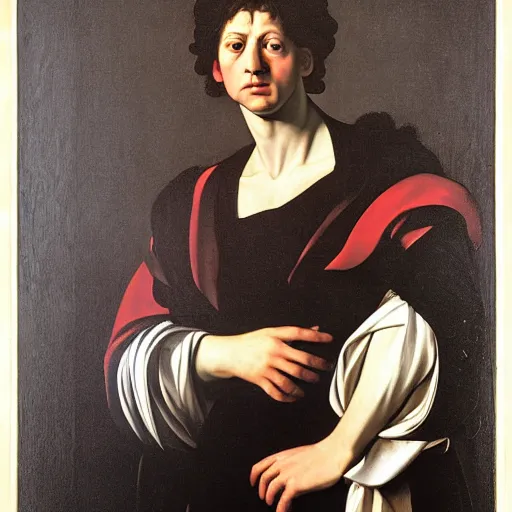 Prompt: a portrait by Caravaggio