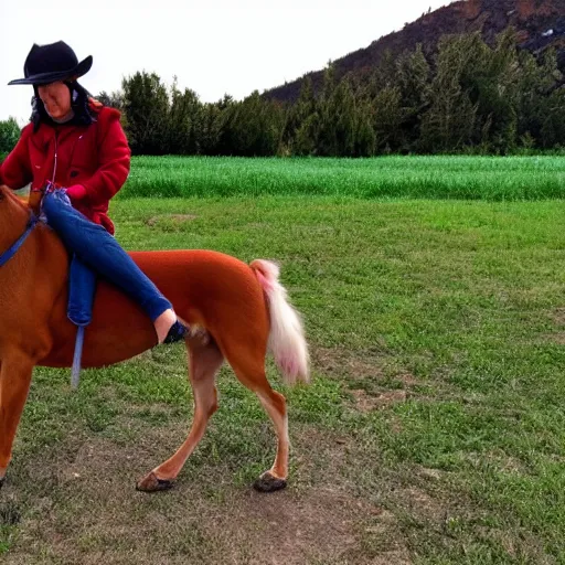 Prompt: chihuahua riding on a horse