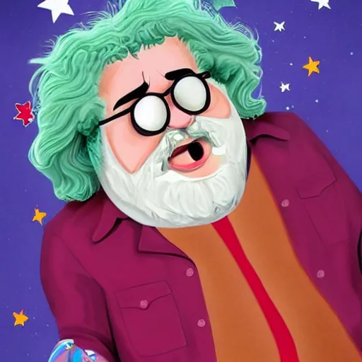 Image similar to jerry garcia as a pixar character