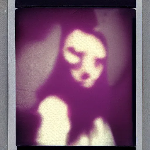 Image similar to photograph of a glitch, scary, uncanny, shot on polaroid