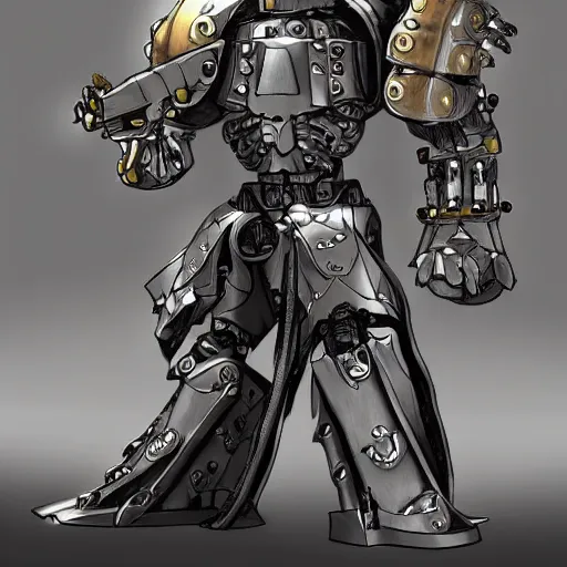 Image similar to A paladin warforged from Dungeons & Dragons looking like the BIONICLE Keetongu from Lego, with one eye and a heavy armor, with eldritch styled tatoos on his arms, art by Gref Farshtey